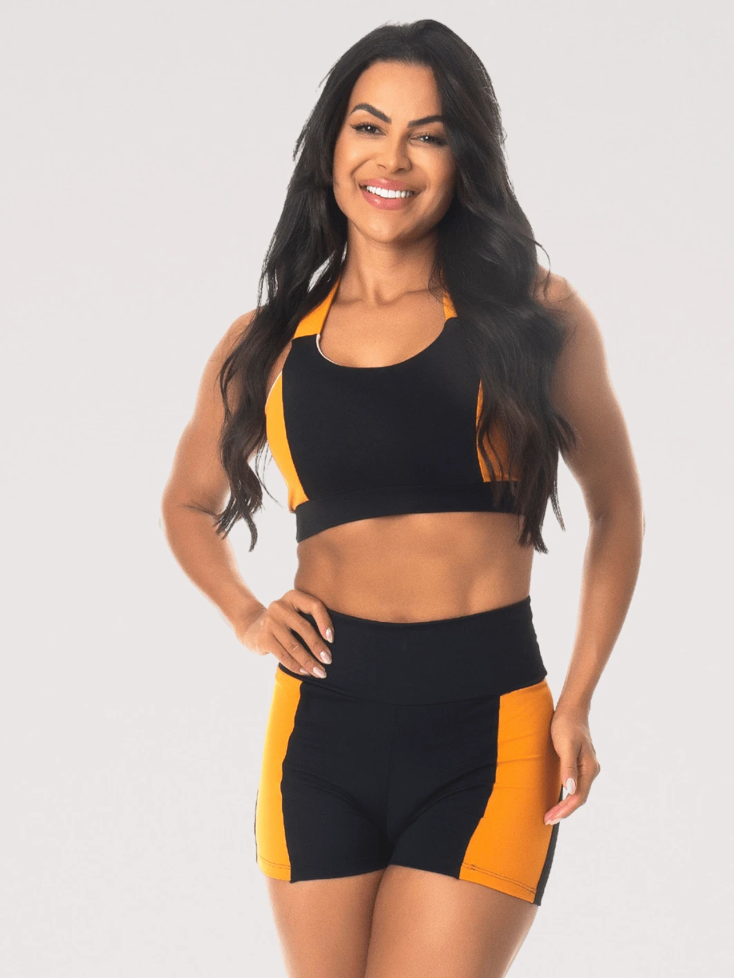 Sprint Suplex Fitness Set, Shorts And High-Waisted Top, Zero Transparency, Women's Gym - màu đen - Xem 1
