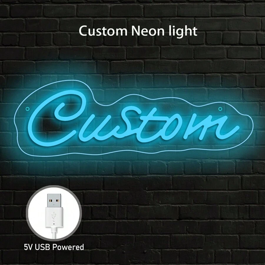 Custom LED Neon Sign - Personalized Wall Decor With Dimmer Switch, USB Powered - Perfect For Bedroom, Parties, Weddings, Birthdays & Holidays, Thanksgiving, Christmas Gifts