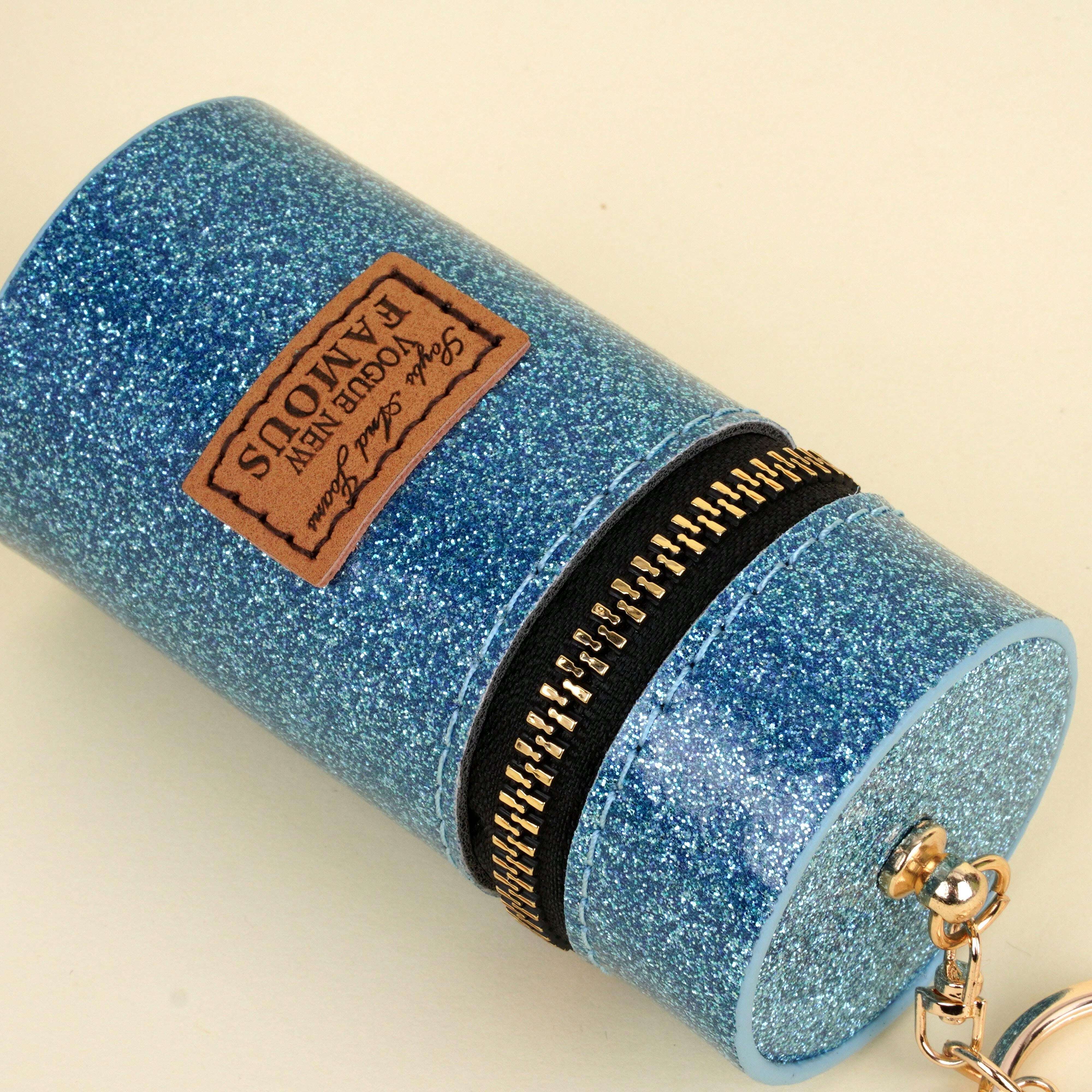 1pc European & American Fashion Mini Bucket Coin Purse, Glitter High