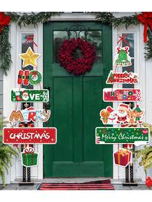1 đồ trang trí Giáng sinh, đồ trang trí treo bằng giấy hình cây thông Noel hoạt hình, đồ trang trí tiệc Giáng sinh tại nhà - Nhiều màu - Xem 6