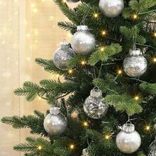 30-Pack Shatterproof Christmas Ball Ornaments - 2.36 Inch Decorative Baubles For Holiday Tree, Wedding, And Party Decorations - Silver - View 2
