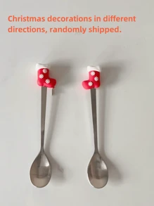 6pcs Stainless Steel Cute Christmas Coffee Spoon Set - Durable Mixing Spoon For Restaurant, Cafe, Party, Dessert, Espresso, Milkshake, Jam, Chocolate And Milk, Perfect Christmas Gift