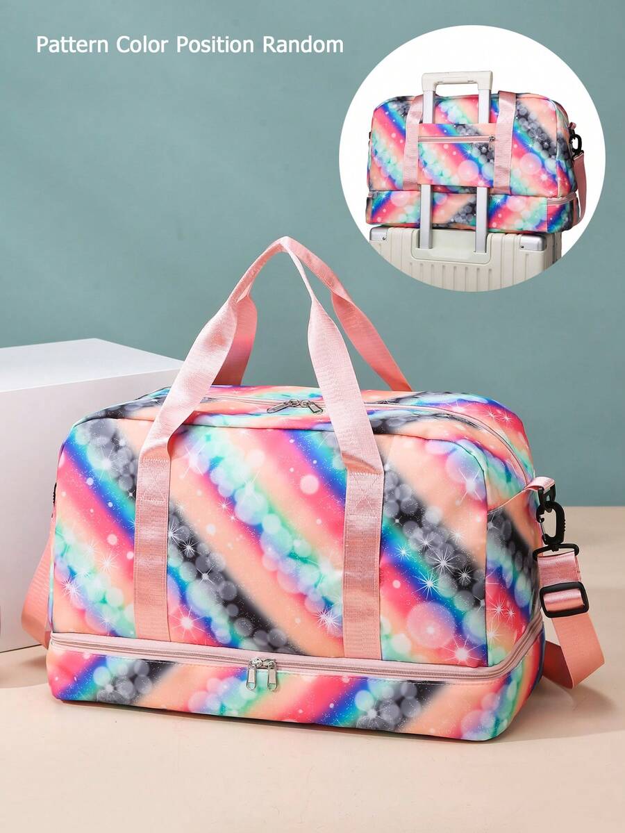1 Pc Cute Sweet Personality Rainbow Bubble Big Children Travel Bag