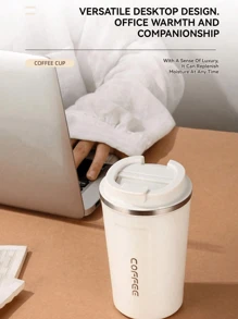 1 件 380 毫升可重复使用不锈钢咖啡杯、便携式旅行杯、防漏保温杯，适用于办公室和汽车水瓶