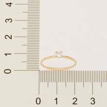 WHITE Gold Plated Solitaire Ring; 513053 Rommanel