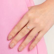 WHITE Gold Plated Solitaire Ring; 513053 Rommanel