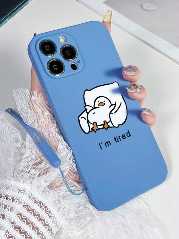 1 件蓝色 TPU 卡通鸭子图案防震手机壳和 1 件蓝色硅胶手带适用于手机壳/配套手机壳/带挂绳的手机壳/腕带手机壳/趣味手机壳/Android 手机壳/手机壳/手机壳/OPPO 手机壳/Galaxy A51 4G/Galaxy A52/A52s 5G/Galaxy S23 Ultra/Galaxy A13 4G/Galaxy A12/Galaxy S22 Ultra/OPPO A54/Galaxy A54