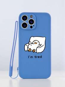 1pc Blue TPU Cartoon Duck Pattern Shockproof Phone Case And 1pc Blue Silicone Hand Strap Suitable For Phone Cases/Matching Phone Cases/Phone Cases With Lanyard/Wrist Strap Phone Cases/Fun Phone Cases/Android Phone Cases/ Phone Cases/ Phone Cases/OPPO Phone Cases/Galaxy A51 4G/Galaxy A52/A52s 5G/Galaxy S23 Ultra/Galaxy A13 4G/Galaxy A12/Galaxy S22 Ultra/OPPO A54/Galaxy A54 Waterproof Anti-Fall Scratch Resistant