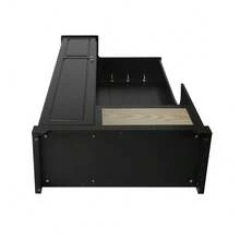 Anwick Hall Tree, Closet Suitable For Living Room, Entryway, Bedroom, Large Storage Space, Anti-Tipping Device, Coat Rack With Hooks, Shoe Storage Cabinet For Entryway And Living Room - màu đen - Xem 7