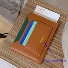 Customized 1pc Portable Overseas Men Women Travel Document Card Holder Korean Version Smooth PU Leather Organizer For Passport Wallet And Bank Bards Multifunctional Ticket Passport Cover Holder Card Bag