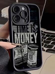 Apple 1pc Black High Quality Bamboo Dollar Design Full Cover Phone Case Compatible With Iphone 16 Pro Max/16 Pro/16/15 Pro Max/15 Pro/15/14/13/12/11/13 Pro Max/14 Pro Waterproof Shockproof Anti-Fall Scratch Resistant