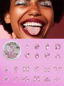 novani 1 Box Of Y2K Style DIY Tooth Jewelry With Sparkling Crystals. Multiple Tooth Gemstones. Multi-Shape Tooth Jewelry. Various Styles To Mix And Match. Shining Smile. Suitable For Daily Wear.