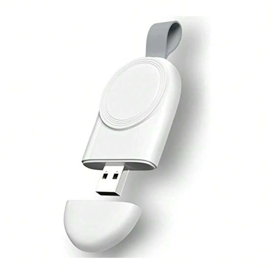 1pc USB Charger For Apple Watch, Magnetic Travel Wireless Charger Compatible With Apple Watch Series Ultra 9 8 7 6 SE 5 4 3 2, 44mm 42mm 40mm 38mm - White - View 1
