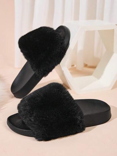 4 Seasons New Slippers Women, Soft & Comfortable Indoor Casual Slippers, Lightweight Bedroom Plush Fluffy Slip-On Slippers With EVA Sole, Fashion & Versatile, Multiple Colors Available
