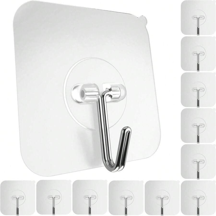 Adhesive Hooks, NailFree Wall Mount Hanger, Sticky Screws Holders For