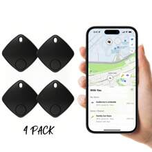 智能标签蓝牙行李追踪器，IP68 防水空气追踪器查找我的（仅限 IOS），钥匙、行李、背包、钱包的查找器定位器，黑色 - 黑色 - 查看 8
