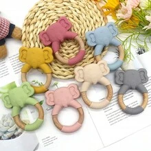 1 件装婴儿硅胶牙胶，枫木大象出牙玩具，硅胶，新生儿礼物 - 彩色 - 查看 5