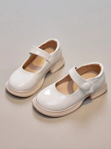 British Style Kids Soft Sole Black Leather Shoes, Boys Girls Oxford Dress Shoes Suitable For All Seasons - Beige - View 4