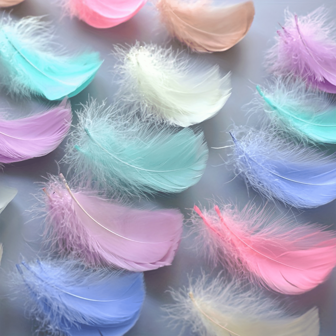 200 pezzi piume d'oca da 6-10cm per artigianato, ali di angeli e forniture per acchiappasogni - piume colorate decorative per cappelli fai-da-te, matrimoni, feste di Natale, decorazione per la casa e accessori fotografici
