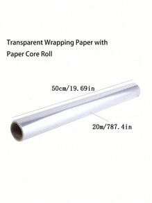 1个透明鲜花包装袋，防水玻璃纸，OPP卷膜印刷，防尘塑料袋，加厚水果花篮包装纸卷，适用于各种包装内衬，情人节 - 無色 - 查看 11