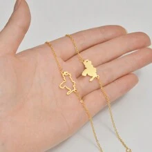 1条18厘米+5厘米地图手链，女士不锈钢饰品 - 彩色 - 查看 4