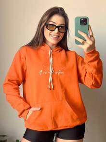 Cold Blouse Unisex Kangaroo Sweatshirt With Hood Cotton Flannel Plush Print Heart Love 7080 - trái cam - Xem 4