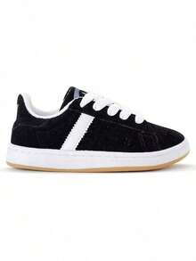 Children's Sneakers For Boys And Girls, Soft And Comfortable, Suede, Promotion, Immediate Shipping - 黑色 - 查看 2