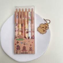 可爱水豚笔新奇动物笔卡通凝胶笔黑色墨水适用于学校用品办公室派对 - 多色 - 查看 9