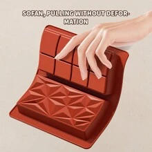 1pc Silicone Diamond Mold For Chocolate, Waffle, Baking, Cake Decorating - Reddish Brown - View 4