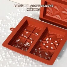 1pc Silicone Diamond Mold For Chocolate, Waffle, Baking, Cake Decorating - Reddish Brown - View 2