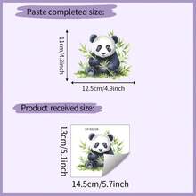 1 miếng dán hình công tắc hình gấu trúc, tre, tách trà và hoa màu nước - Nhiều màu - Xem 2