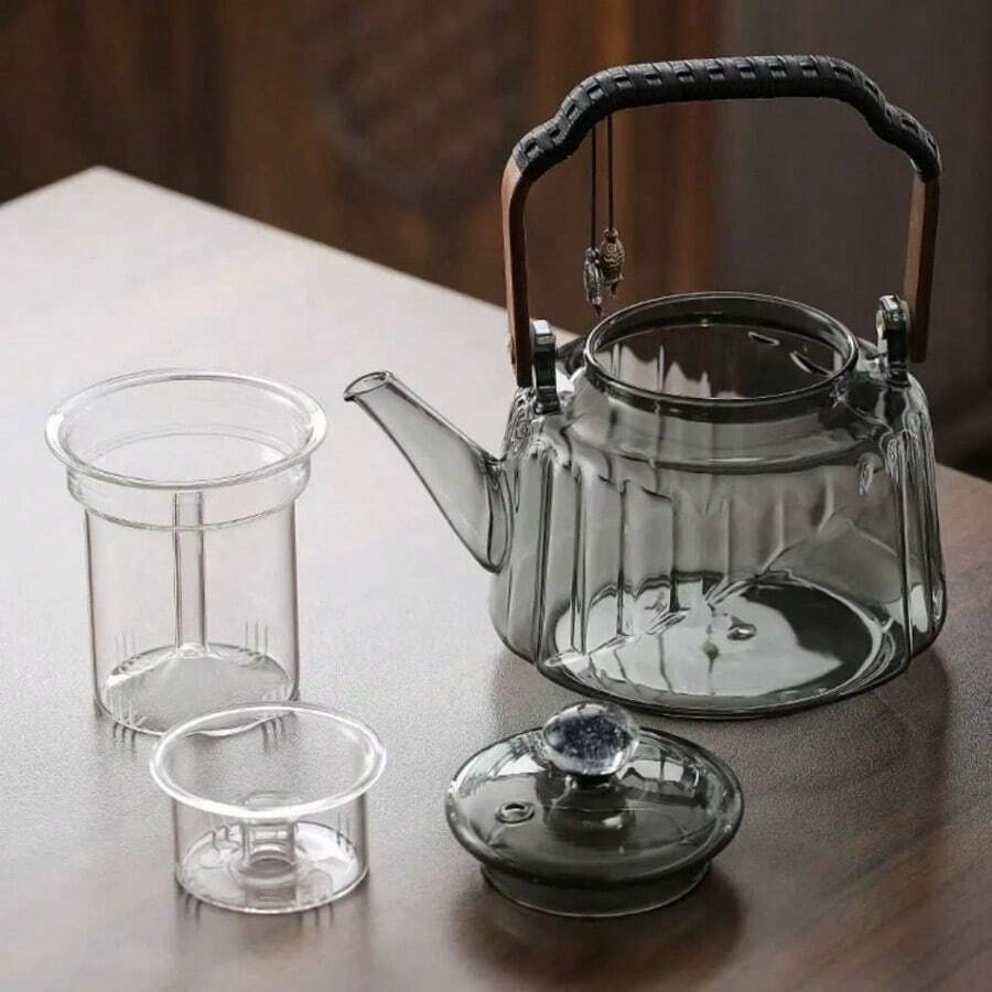 FIRE KIRIN FIRE KIRIN Glass Kettle With Handle, Borosilicate Glass All