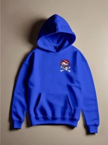 Skull Skate Rock Streetwear Punk With Rome Cang 0228 VEST NERD Sweatshirt - Xanh đậm - Xem 2