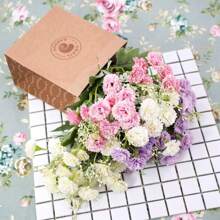 3PCS (White+Pink+Purple) Multicolor Artificial Flowers Silk Carnation Bride Bouquet Fake Plants Room Decor Fall Decor Fake Flowers Garden Autumn Decor Centerpieces Vase For Home New Year's Decor Outdoor Garden Wedding Bouquet Living Room DIY Candy Box Garland Fake Plants Household Products - Multicolor - View 6