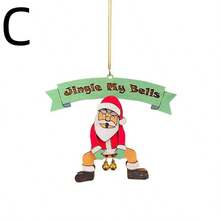 1 đồ trang trí treo hình ông già Noel có chuông, trang trí cây thông Noel - Nhiều màu - Xem 7