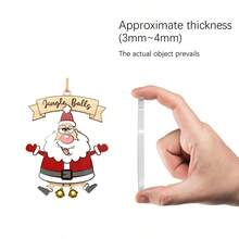 1 đồ trang trí treo hình ông già Noel có chuông, trang trí cây thông Noel - Nhiều màu - Xem 3