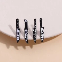 Set de 2 piezas/5 piezas/8 piezas/10 piezas Desbloquea el estilo de película de terror: Adhesivos de cuchillo únicos y personalizados, ¡accesorios sorprendentes! Regalo de Halloween - Multicolor - Ver 5
