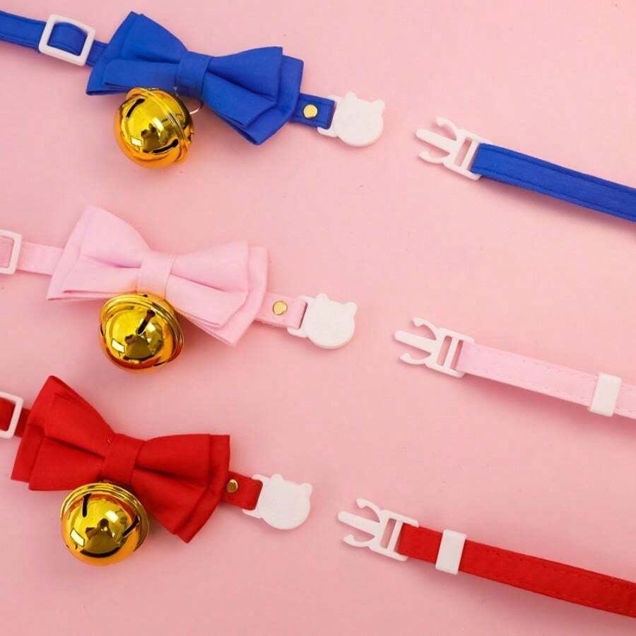 Pet Solid Color Bow Tie Gentleman Collar, Wedding Bell Decor Cute Neck