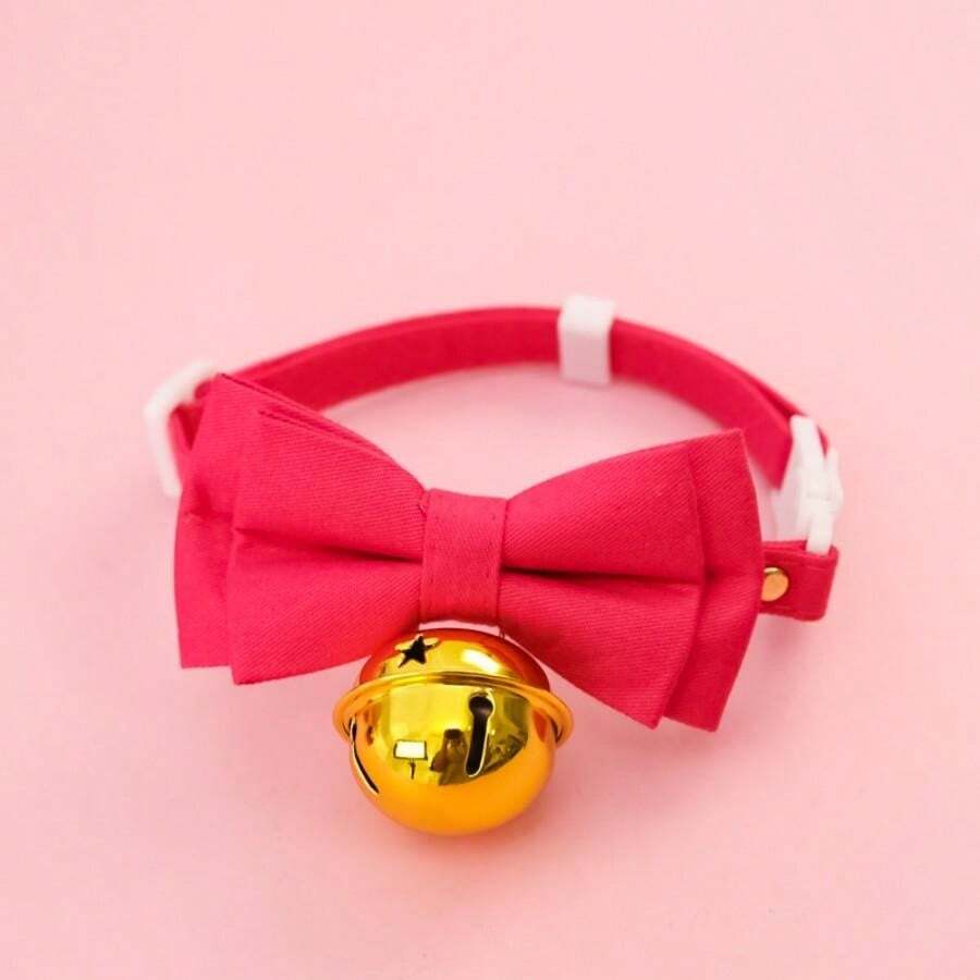 Pet Solid Color Bow Tie Gentleman Collar, Wedding Bell Decor Cute Neck
