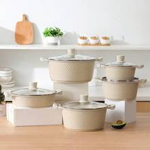 1 Set Multi-Function Aluminum Pots & Pans Cookware Set With Non-Stick Coating, Suitable For Gas And Open Flame Seafood Boil