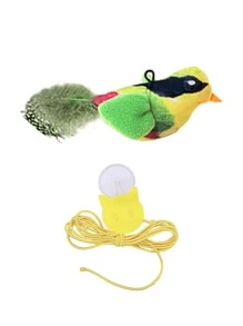 1pc Hanging Realistic Simulated Chirping Sound Plush Bird Toy, Elastic Fiber Activated, No Charging Required, Cat Self-Entertainment Gadget, Cat Toy, Simulated Hunting Toy, Swing Toy, Cat Mom, Dog Mom, Cat Lover, Dog Lover, Best Cat Mom, Best Dog Mom, Cool