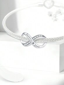 1 件 925 纯银无限永恒爱情吊坠饰品吊坠球适合手链 DIY 女士珠宝