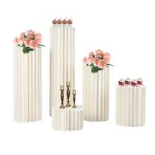 5PCS Cardboard Vase Flower Stand Wedding Centerpieces For Party Table Decoration 20/40/60/80/100cm - trắng - Xem 9