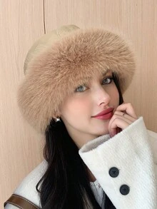 1 chiếc mũ xô màu trơn cho nữ, vải nỉ dày chống gió ấm áp cho mùa đông, dễ thương thời trang giản dị thanh lịch xu hướng đường phố cổ điển phù hợp với mọi hoạt động, thích hợp cho hoạt động ngoài trời, đi bộ, trượt tuyết, cưỡi ngựa, du lịch, tiệc tùng, sử dụng hàng ngày - MM1069 - Xem 9