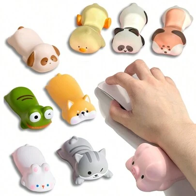Stress Relief Mouse Pad With Wrist Rest, Cute Cartoon Style Wrist Support Pad, Office Desk Mat For Women