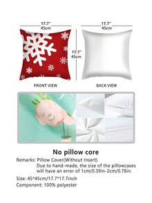 Bộ 4 vỏ gối trang trí theo chủ đề Giáng sinh: Găng tay Giáng sinh, Cây thông Noel, Tuần lộc, Chữ cái. Vỏ gối trang trí Giáng sinh & Năm mới, Vỏ gối vuông, 17,7 * 17,7 inch (Không có ruột gối), Trang trí nhà bằng vải, Thích hợp cho phòng ngủ, ghế sofa, văn phòng - Nhiều màu - Xem 8
