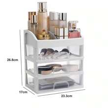 NetHong Large Dressing Table 3 Drawer Makeup Cosmetic Organiser Box Tidy Storage Case UK - 白色 - 查看 10