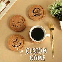 Gepersonaliseerde lasergegraveerde houten onderzetters - Geen lawaai - Perfect voor salontafels en eettafels. Ideaal cadeau voor nieuwe huizen, bruiloften, verjaardagen en een must-have voor Halloween, Kerstmis, feestdagen en jubilea