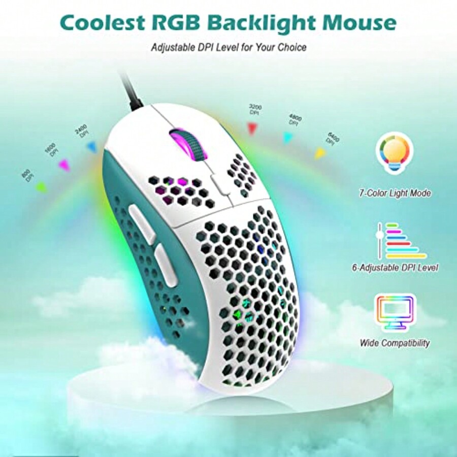 ZIYOU LANG Wired Gaming Keyboard And Mouse Combo+Coiled USB C Cable T60