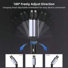 66W Fast Charge Car Charger With 2 Retractable Charging Cables, 4-In-1 Metal Car Charger With USB PD Car Accessories